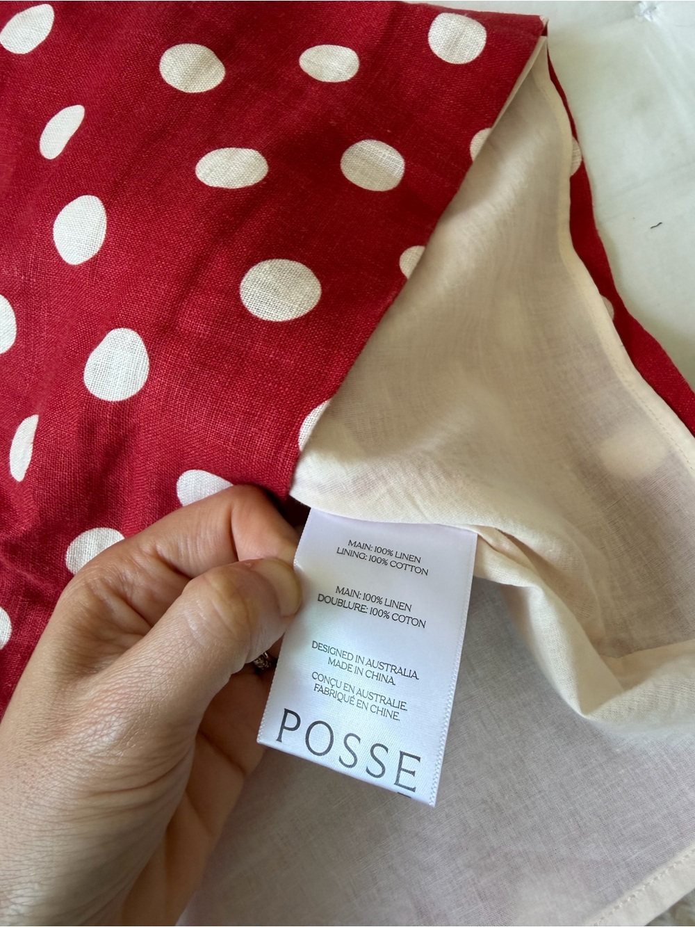 Posse XS Alice Red Polka Dot Linen Mini Dress - Picture 13 of 15